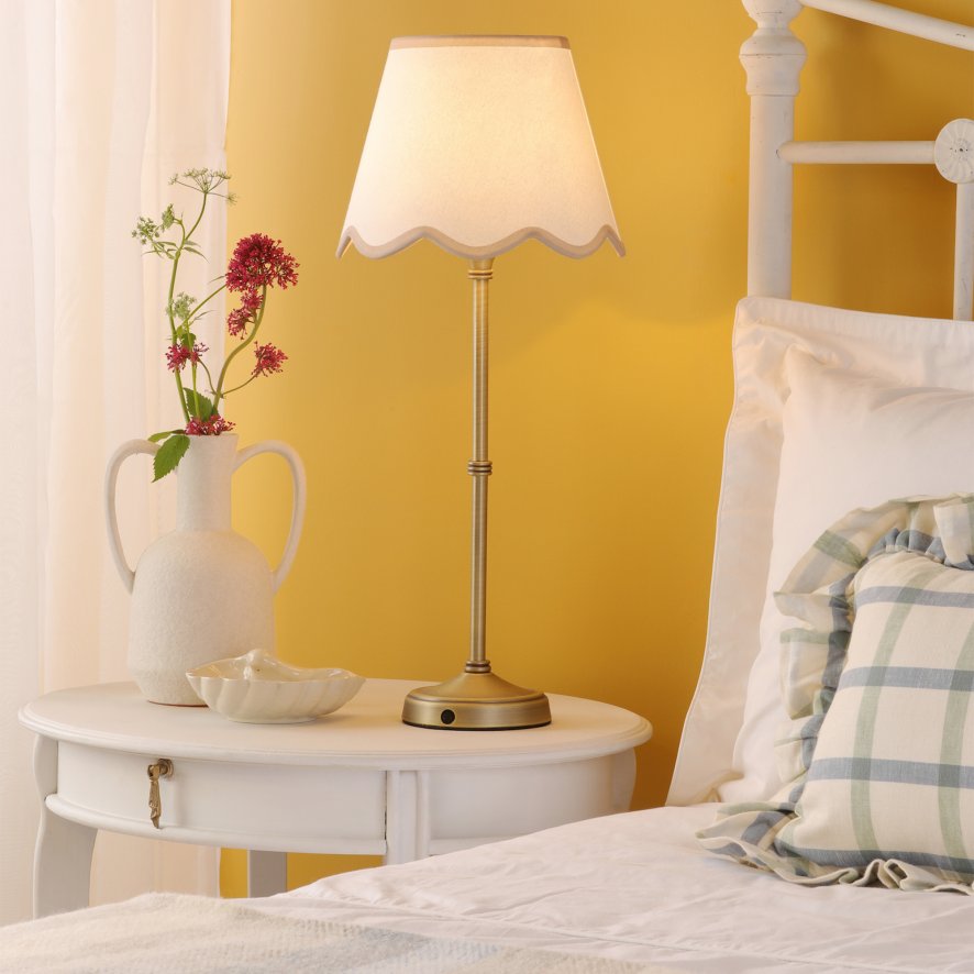 Dar Lighting Dar - Dahl Rechargeable Table Lamp Matt Antique Brass Base Only LED
