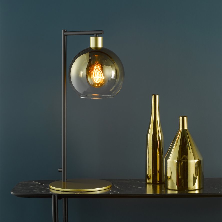 Dar Lighting Dar - Lycia Table Lamp Satin Gold and Gold Ombre Glass