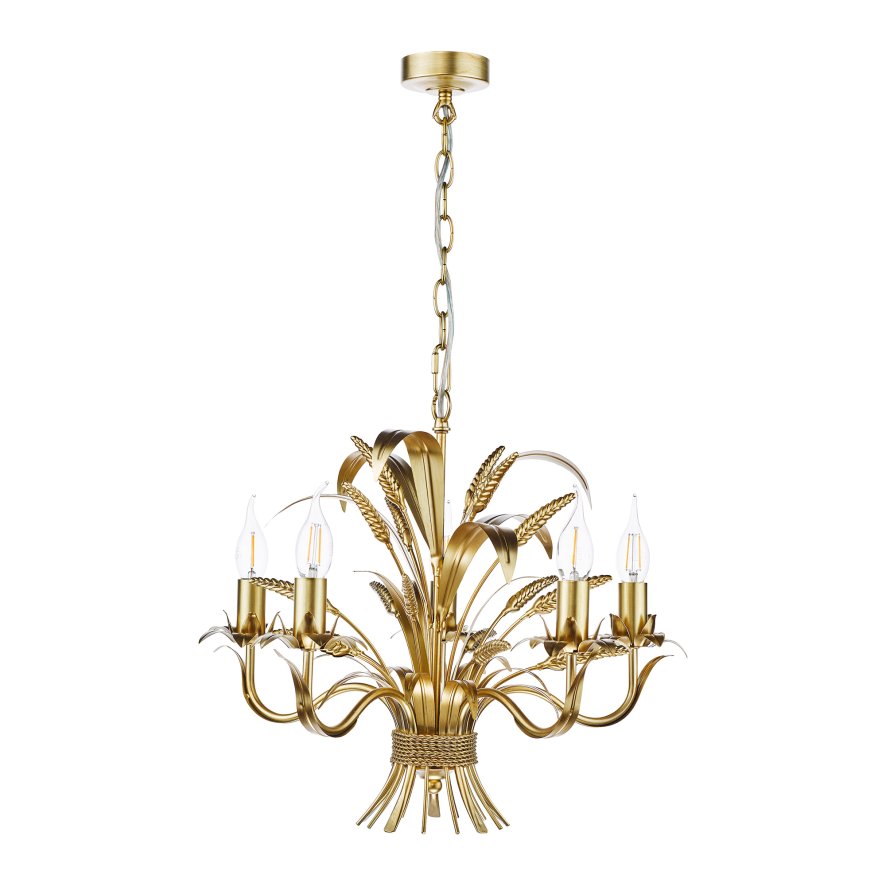Dar Lighting Dar - Phaedra 5 Light Pendant Gold