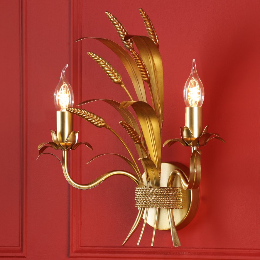 Dar Lighting Dar - Phaedra 2 Light Wall Light Gold