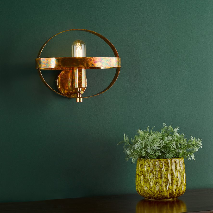 Dar Lighting Dar - Symbol Wall Light Mottled Copper