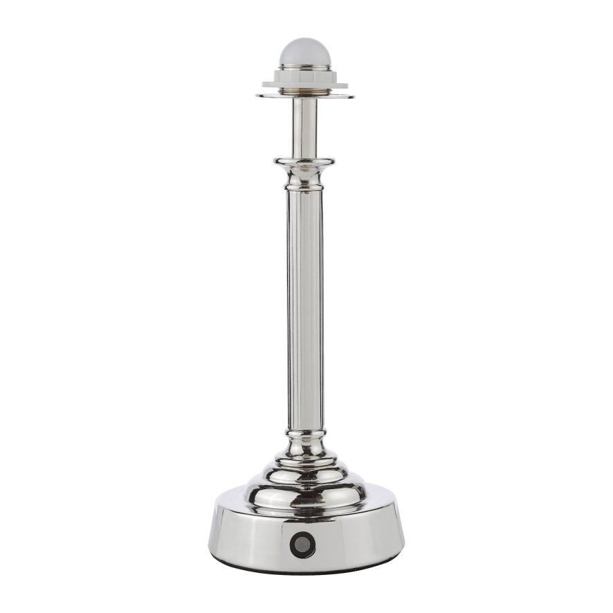 Dar Lighting Dar - Virgil Rechargeable Table Lamp Polished Nickel Base Only LED