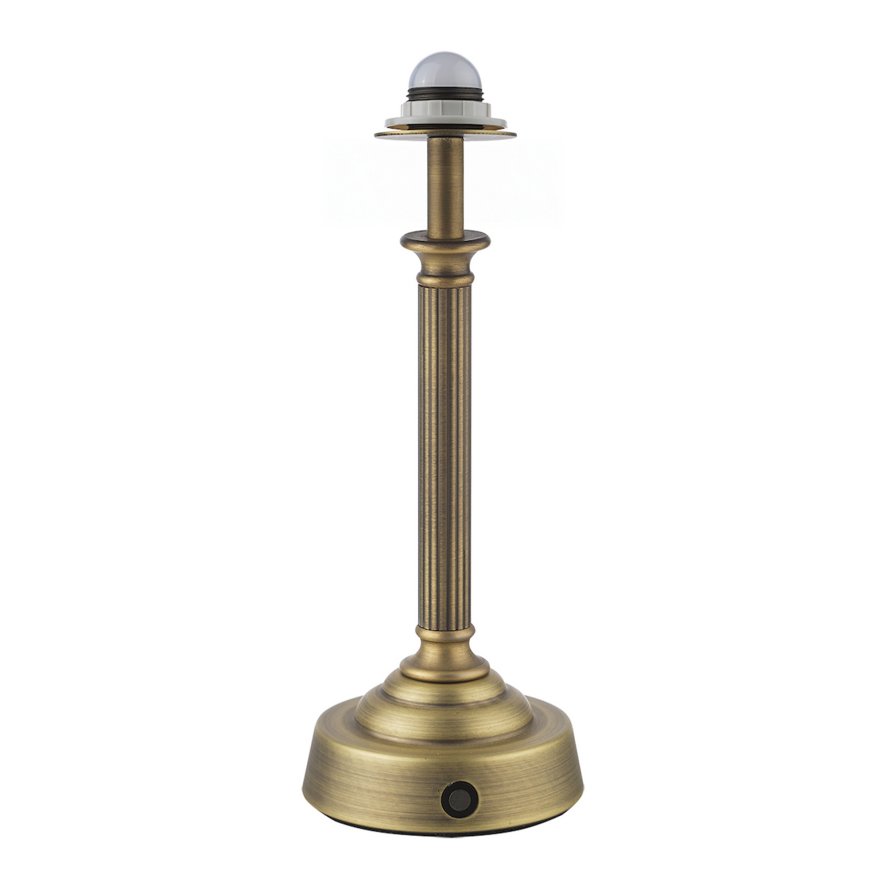 Dar Lighting Dar - Virgil Rechargeable Table Lamp Matt Antique Brass Base Only LED