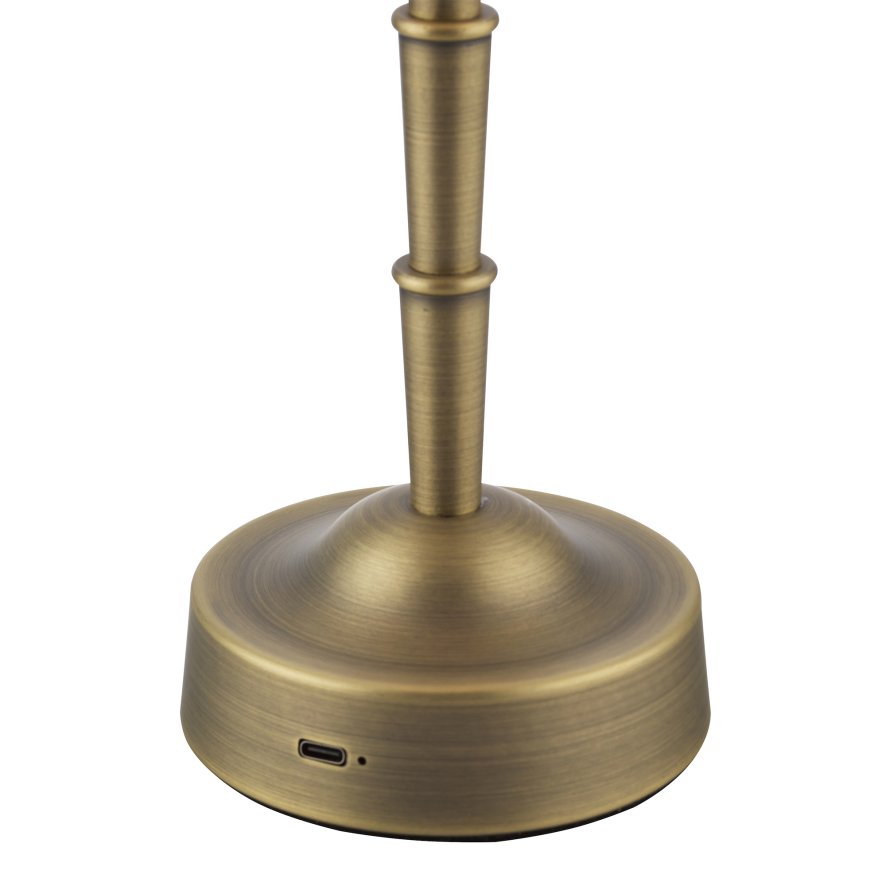 Dar Lighting Dar - Wyman Rechargeable Table Lamp Matt Antique Brass Base Only LED