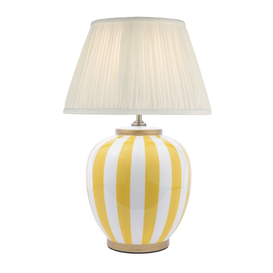 Dar Lighting Dar - Circus Table Lamp Yellow and White With Shade
