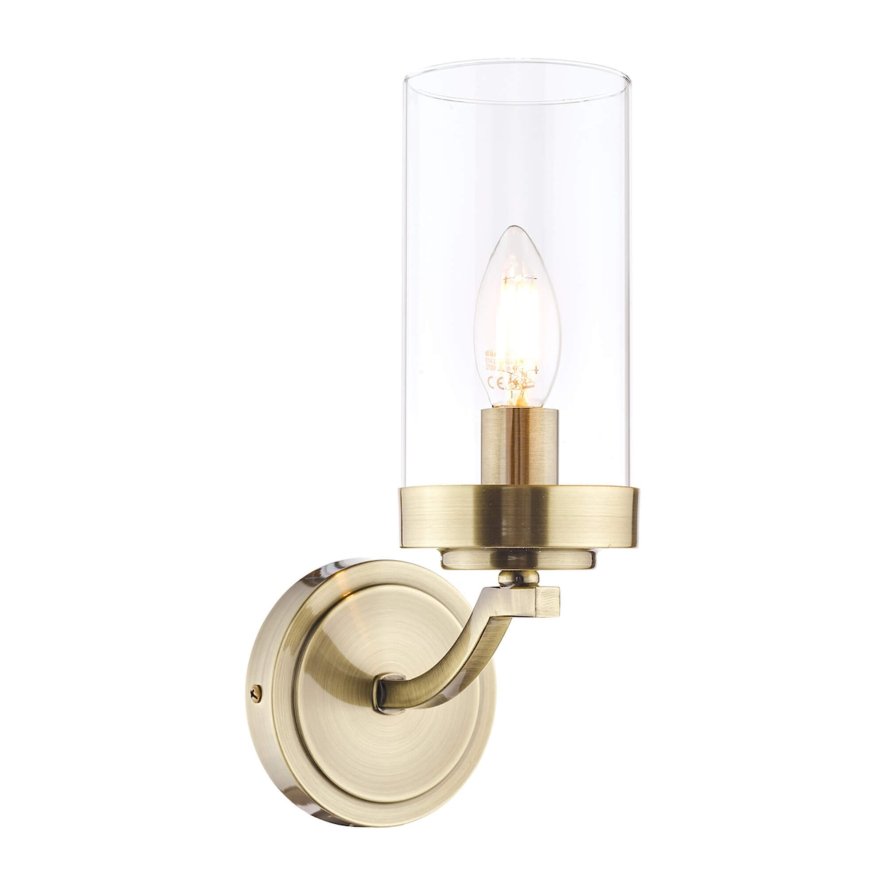 Laura Ashley Laura Ashley - Joseph Wall Light Antique Brass Glass