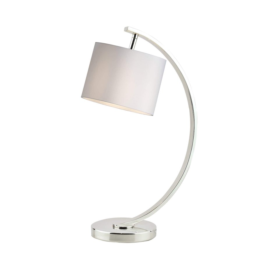 Laura Ashley Laura Ashley - Noah Table Lamp Brushed Chrome with White Shade