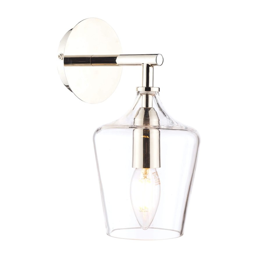 Laura Ashley Laura Ashley - Ockley Wall Light Polished Chrome Glass