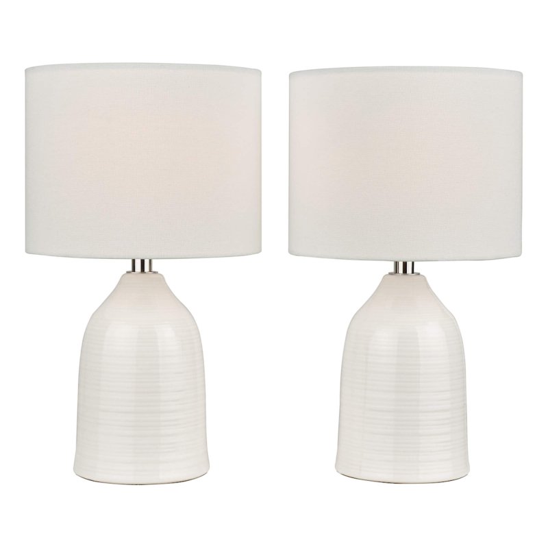 Laura Ashley Laura Ashley - Penny Twin Pack Table Lamp Cream With Shade
