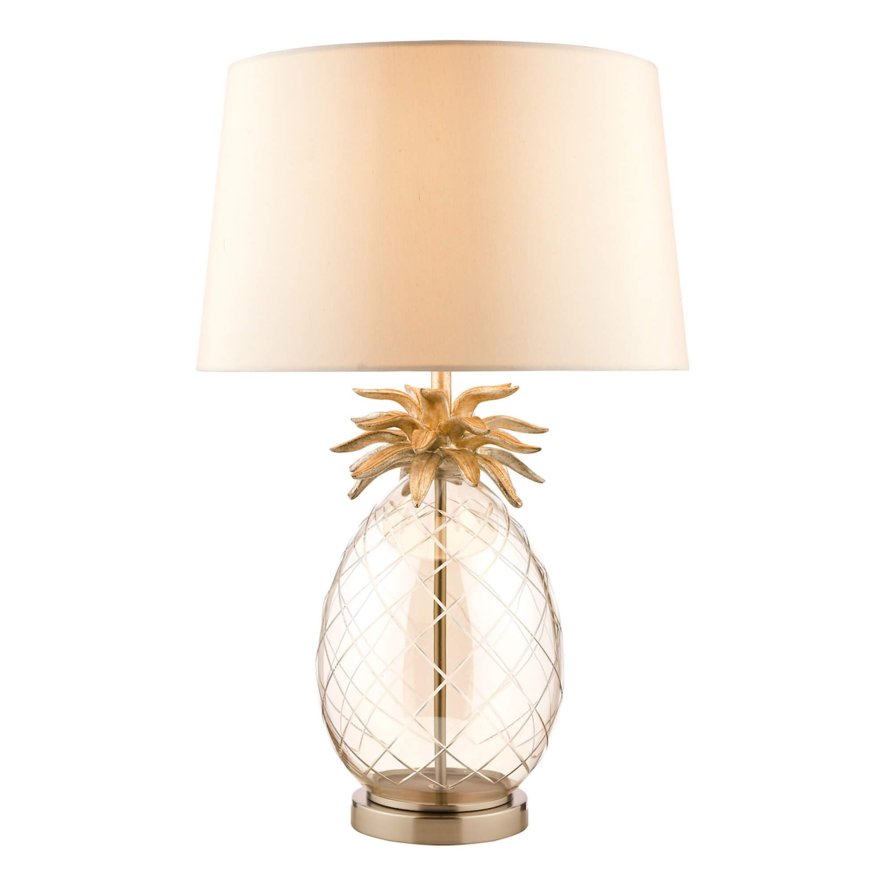 Laura Ashley Laura Ashley - Pineapple Large Table Lamp Champagne Cut Glass With Shade