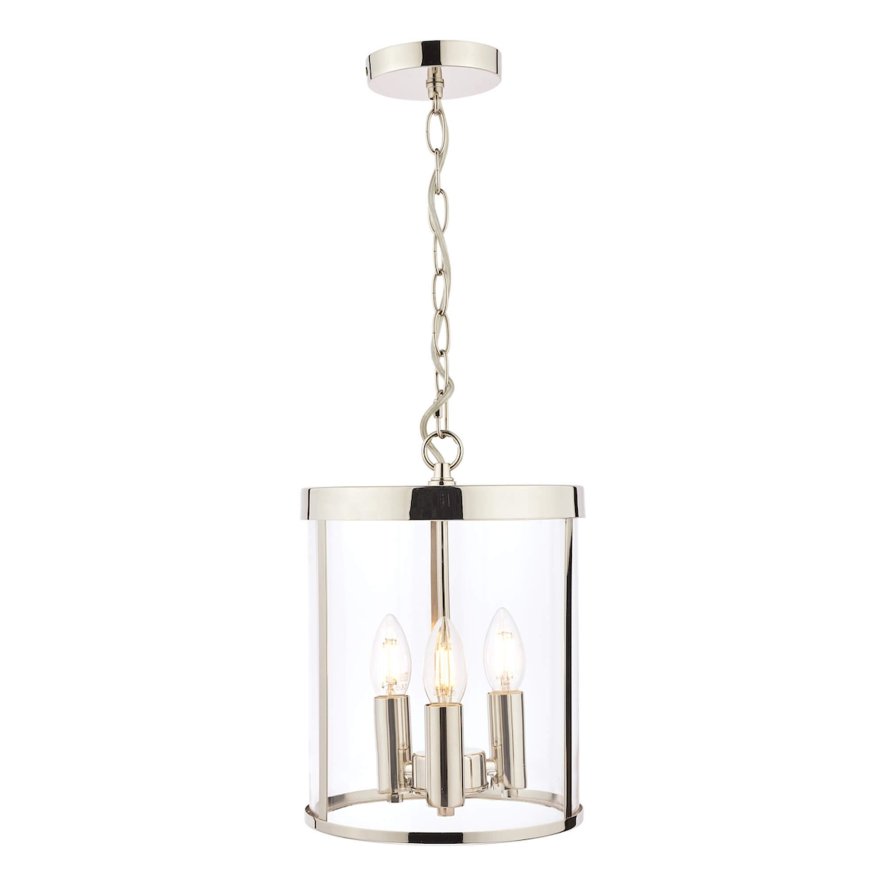 Laura Ashley Laura Ashley - Selbourne 3lt Lantern Polished Nickel Glass