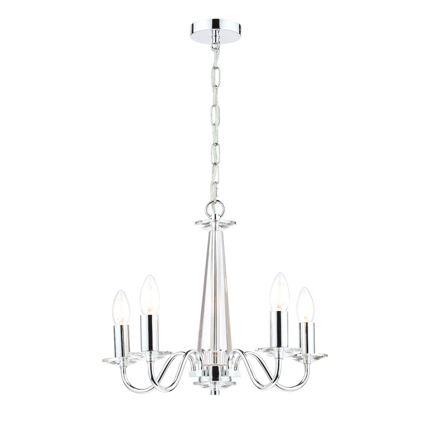 Laura Ashley Laura Ashley - Blake 5lt Chandelier Cut Glass Polished Chrome