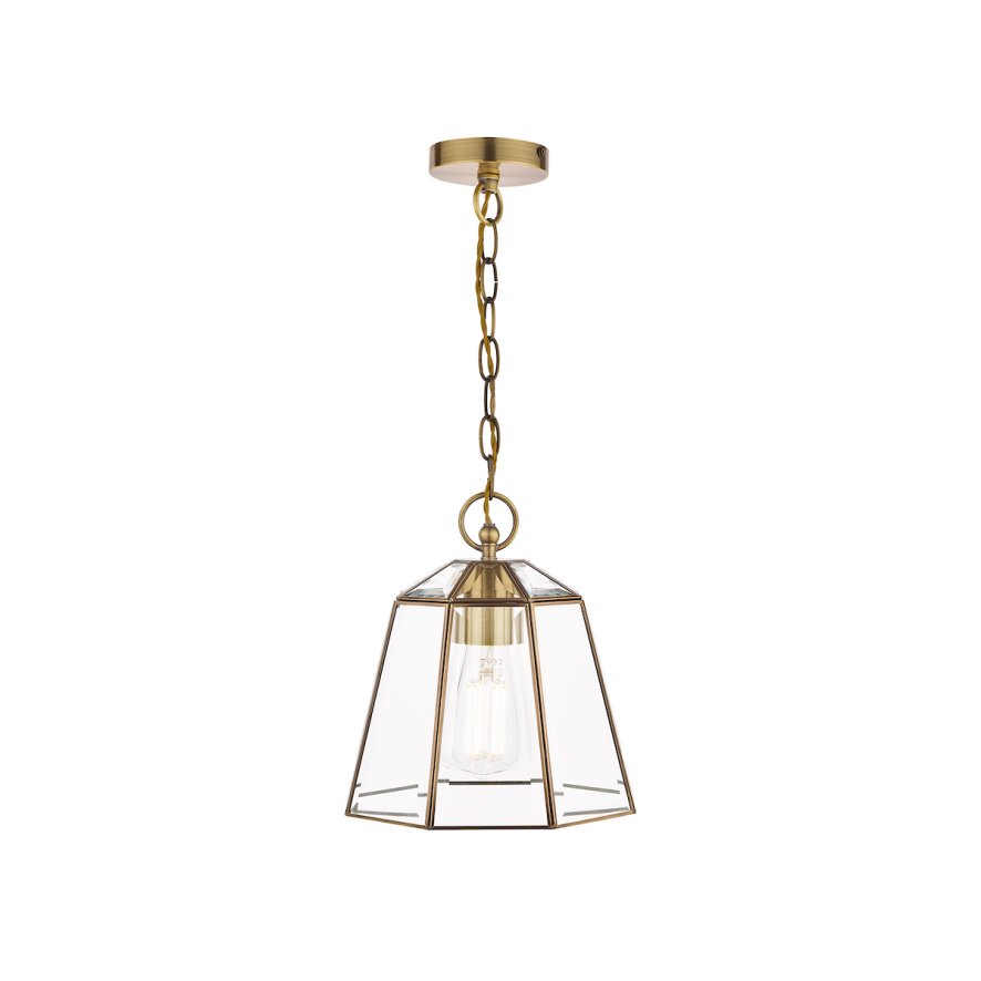 Laura Ashley Laura Ashley - Clayton Pendant Antique Brass Glass