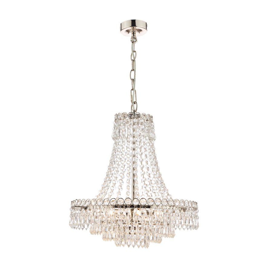 Laura Ashley Laura Ashley - Enid 5 Light Chandelier Polished Nickel