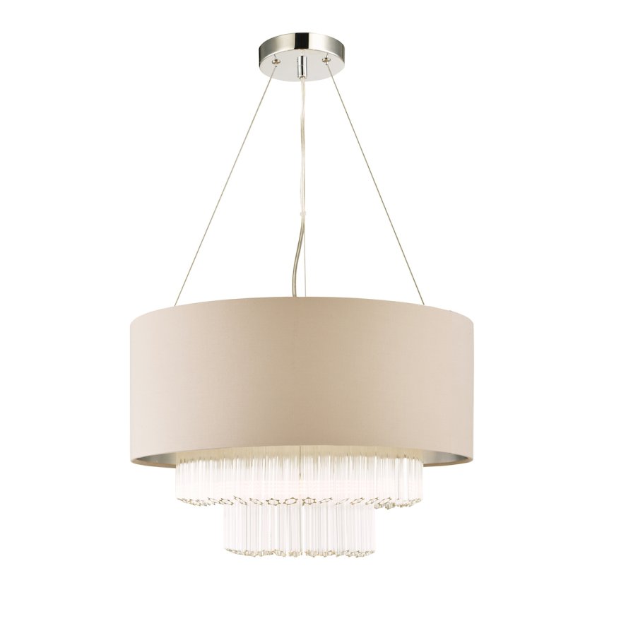 Laura Ashley Laura Ashley - Genevieve 5 Light Pendant Grey Shade Glass
