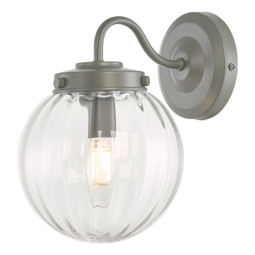 Laura Ashley Laura Ashley - Georgie Outdoor Wall Light Matt Grey Glass IP44