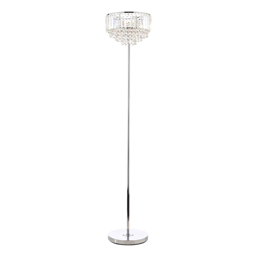 Laura Ashley Laura Ashley - Vienna 3lt Floor Lamp Crystal Polished Chrome