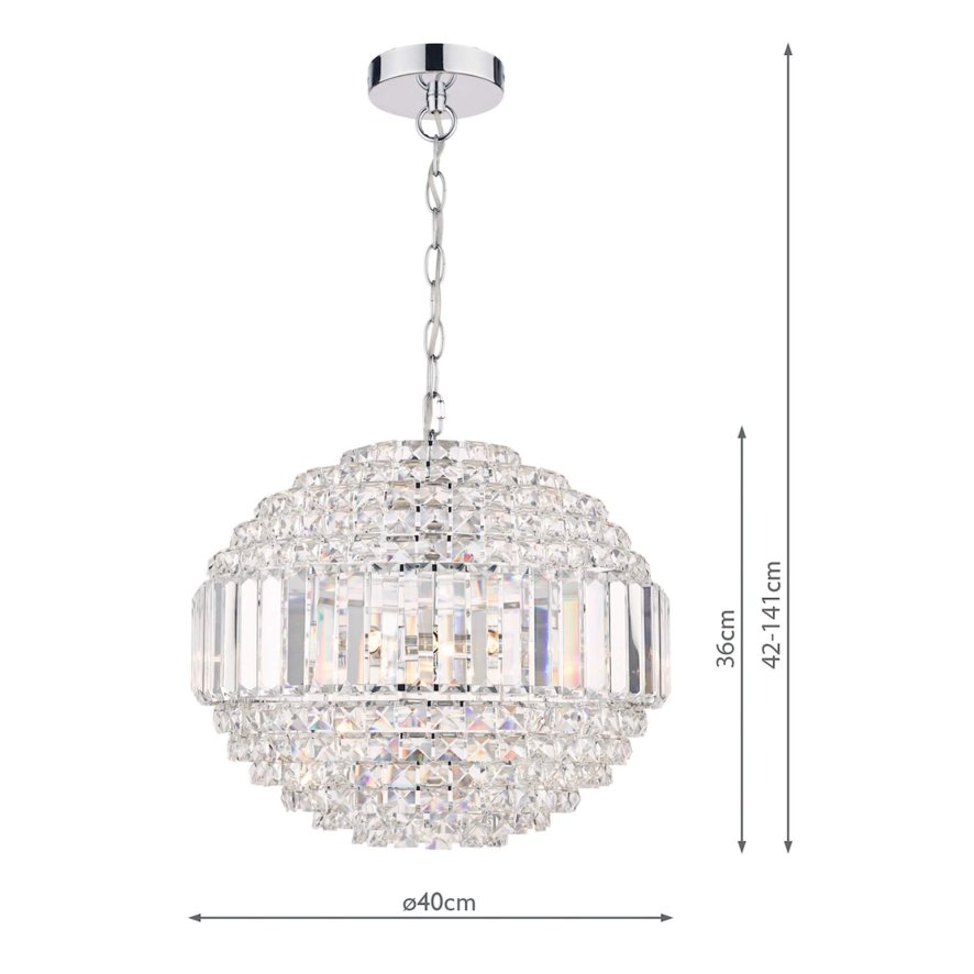 Laura Ashley - Vienna 5lt Chandelier Crystal Polished Chrome Laura Ashley - Vienna 5lt Chandelier Crystal Polished Chrome
