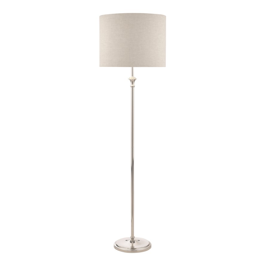 Laura Ashley Laura Ashley - Highgrove Floor Lamp Polished Nickel With Shade