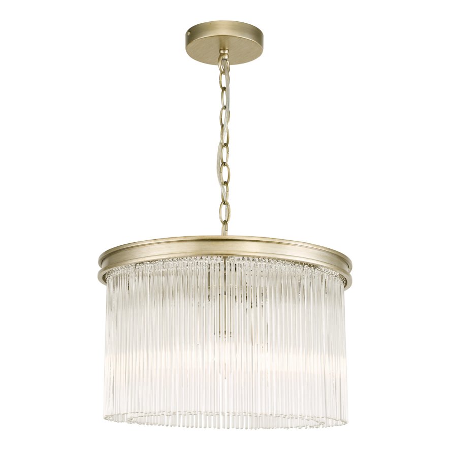 Laura Ashley Laura Ashley - Manon 3 Light Pendant Champagne Clear Glass