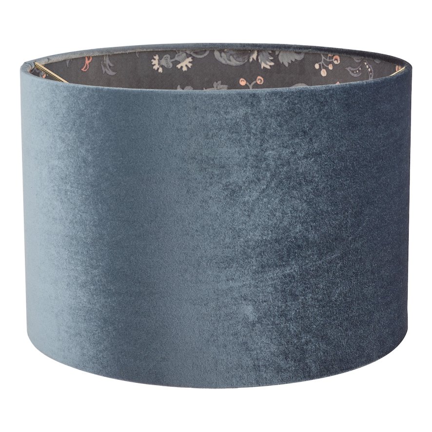Laura Ashley Laura Ashley - Portia Drum Shade Blue Velvet (12inch)