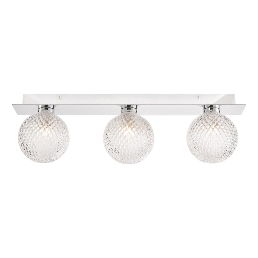 Laura Ashley Laura Ashley Prague - 3 Light Bathroom Wall Light Polished Chrome Glass IP44
