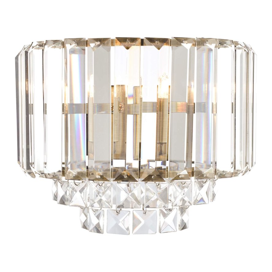 Laura Ashley Laura Ashley - Vienna Wall Light Antique Brass Crystal