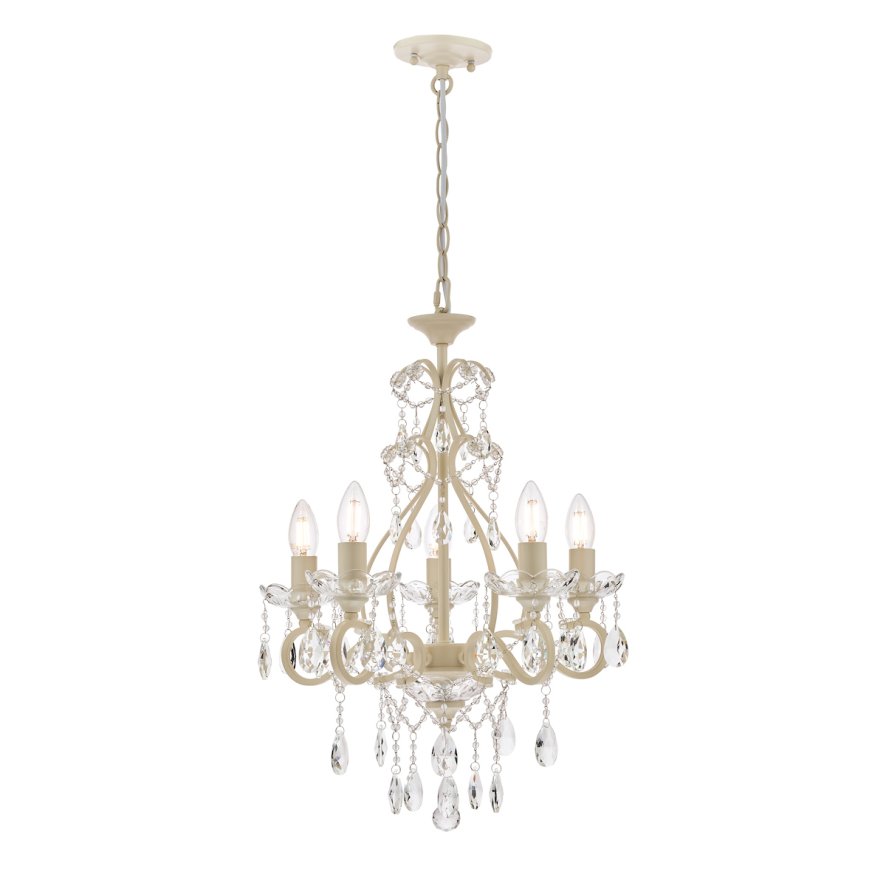 Laura Ashley Laura Ashley - Shamley 5 Light Chandelier (Matt White Glass)