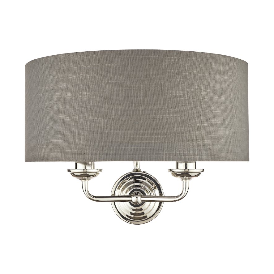 Laura Ashley Laura Ashley - Sorrento 2 Light Wall Light With Charcoal Shade
