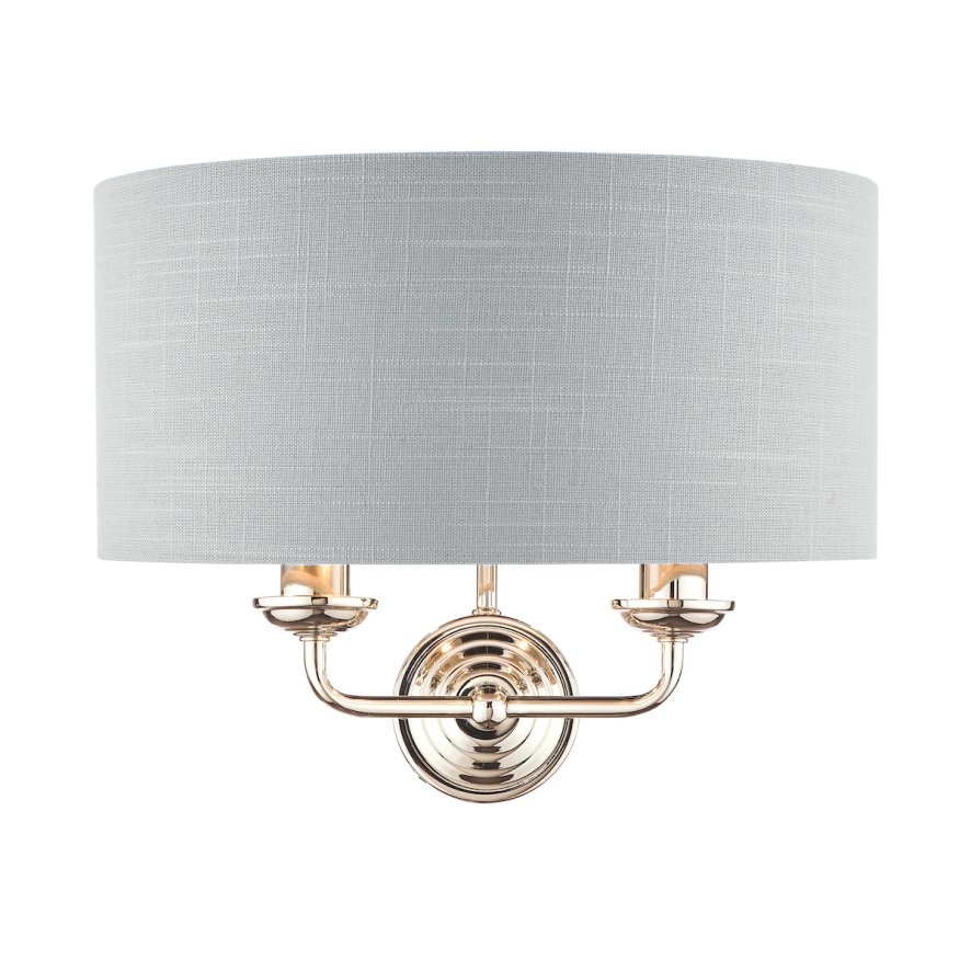 Laura Ashley Laura Ashley - Sorrento 2 Light Wall Light With Silver Shade
