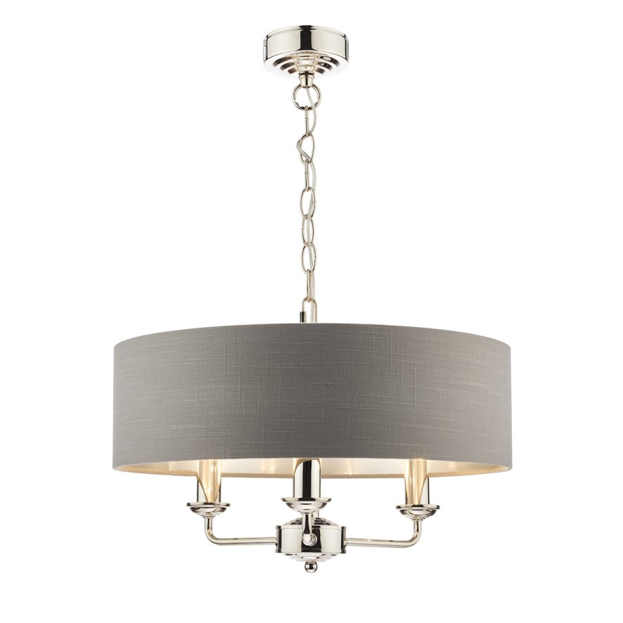 Laura Ashley - Sorrento 3 Light Pendant With Charcoal Shade