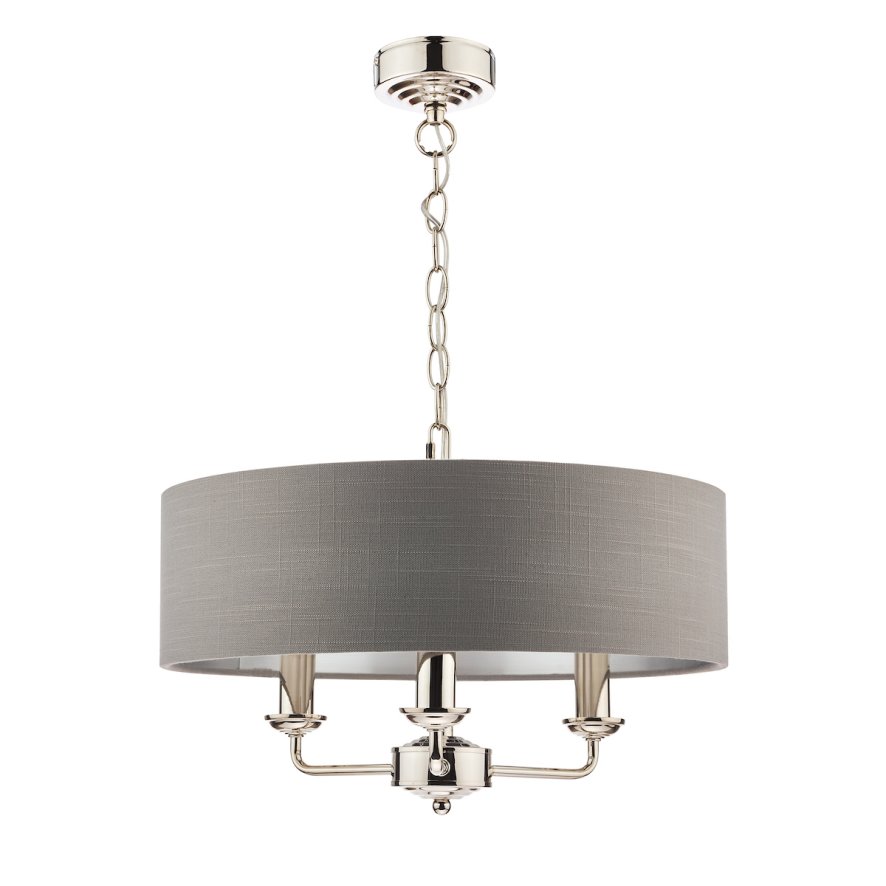 Laura Ashley Laura Ashley - Sorrento 3 Light Pendant With Charcoal Shade