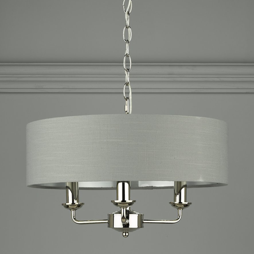 Laura Ashley - Sorrento 3 Light Pendant With Charcoal Shade