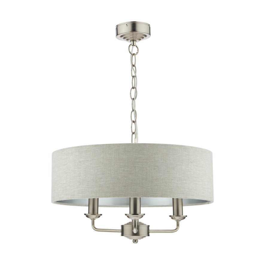 Laura Ashley Laura Ashley - Sorrento 3 Light Pendant With Natural Shade