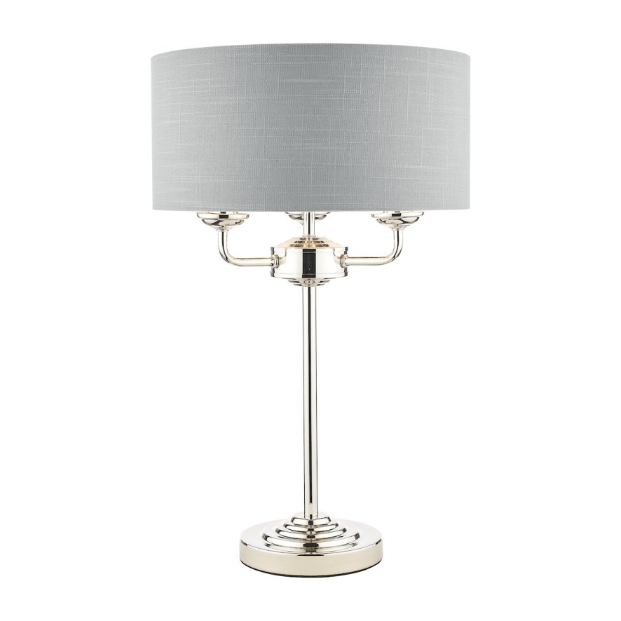 Laura Ashley Laura Ashley - Sorrento 3 Light Table Lamp With Silver Shade