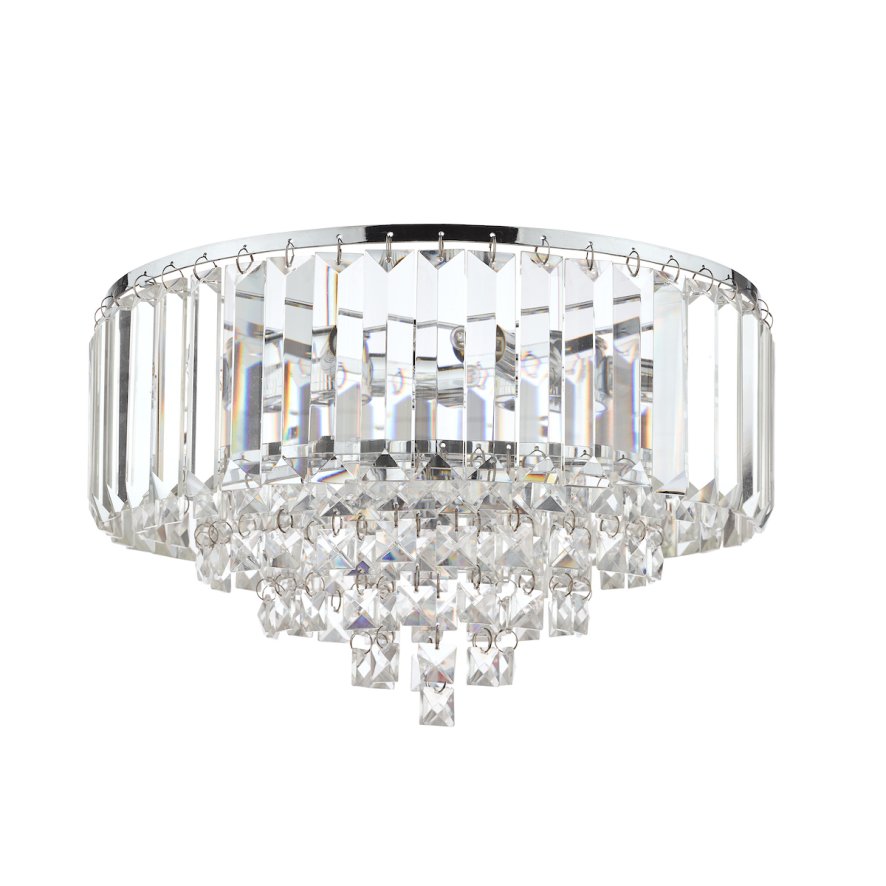 Laura Ashley Laura Ashley - Vienna 3 Light Flush Crystal Polished Chrome
