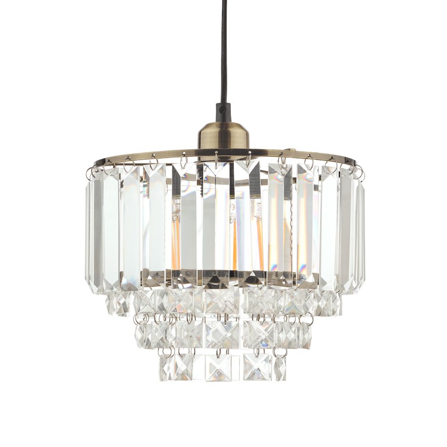 Laura Ashley Laura Ashley - Vienna Easy Fit Pendant Crystal Light Antique Brass