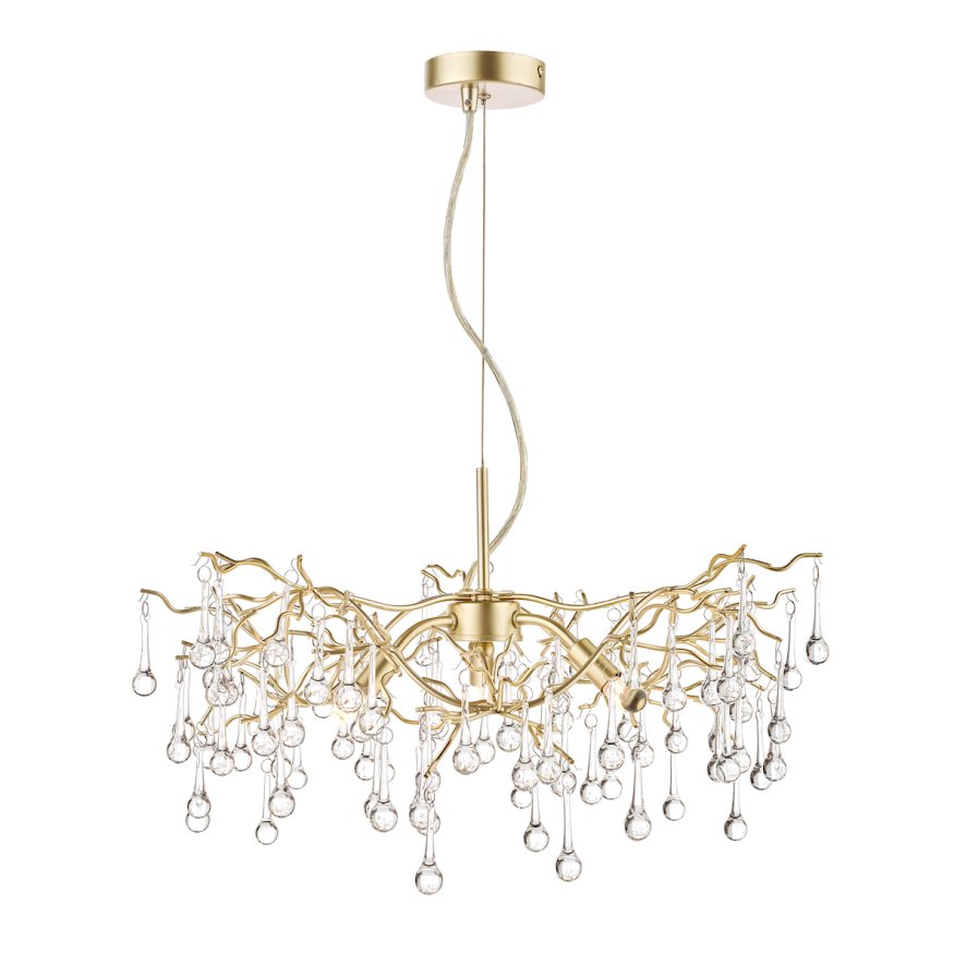 Laura Ashley Laura Ashley - Willow 3 Light Pendant Champagne Clear Crystal