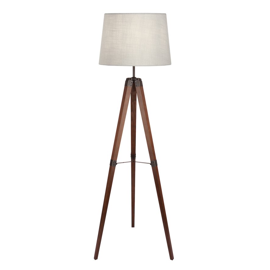 Laura Ashley Laura Ashley - Burdale Tripod Floor Lamp (Dark Wood Industrial Brass Base Only)