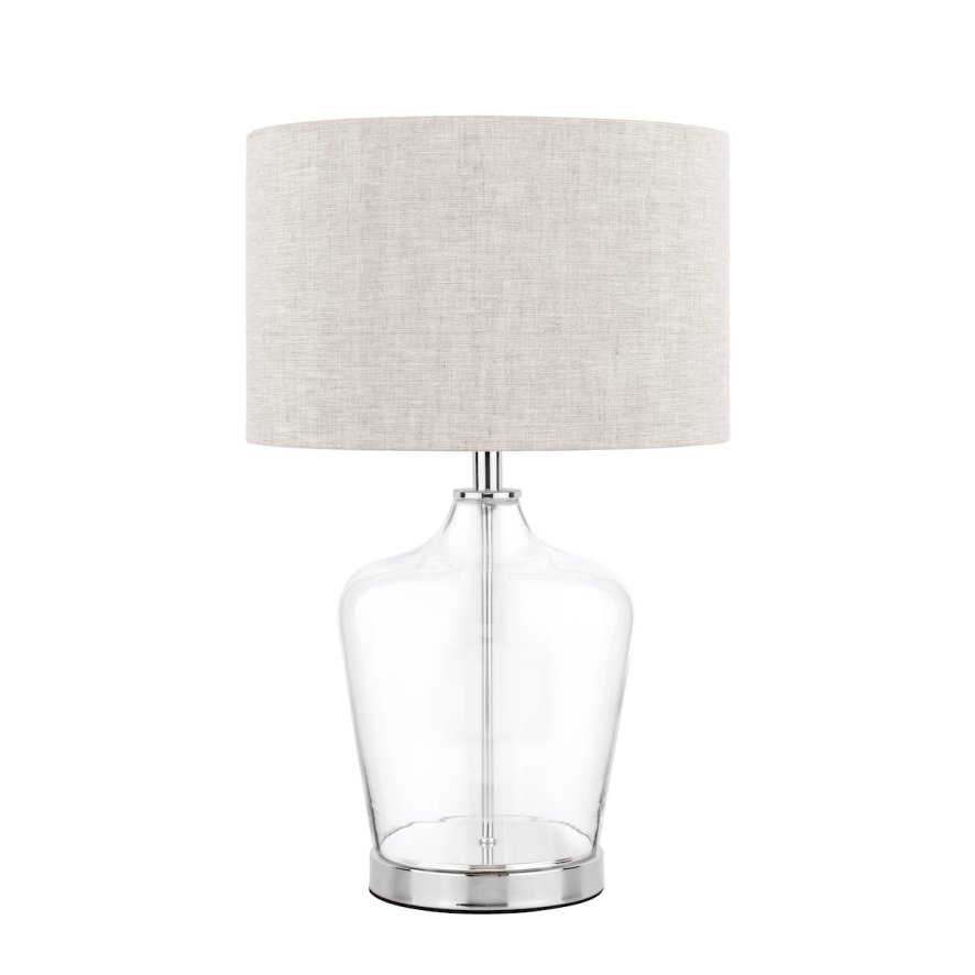 Laura Ashley Laura Ashley - Ockley Touch Table Lamp Polished Chrome Glass With Shade