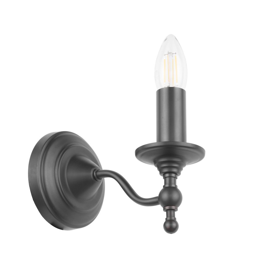 Laura Ashley Laura Ashley - Ludchurch Single Wall Light Industrial Black Bracket Only