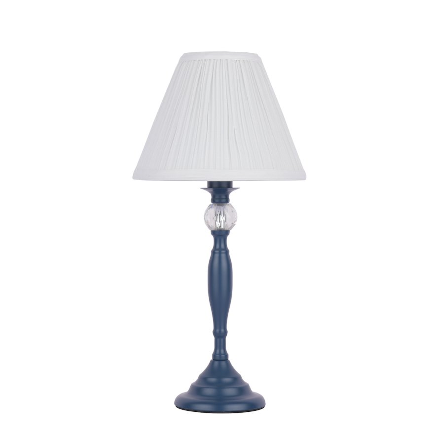 Laura Ashley Laura Ashley - Ellis Table Lamp Matt Blue Crystal With Shade