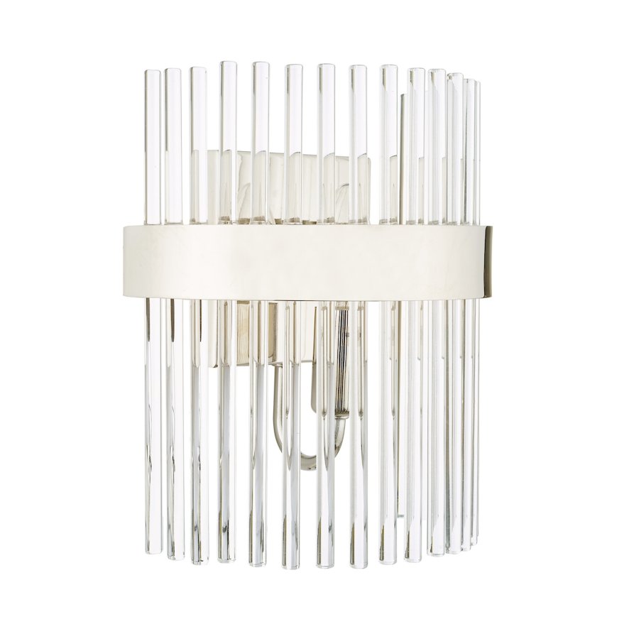 Laura Ashley Laura Ashley - Alexa 2lt Wall Light Polished Nickel Glass