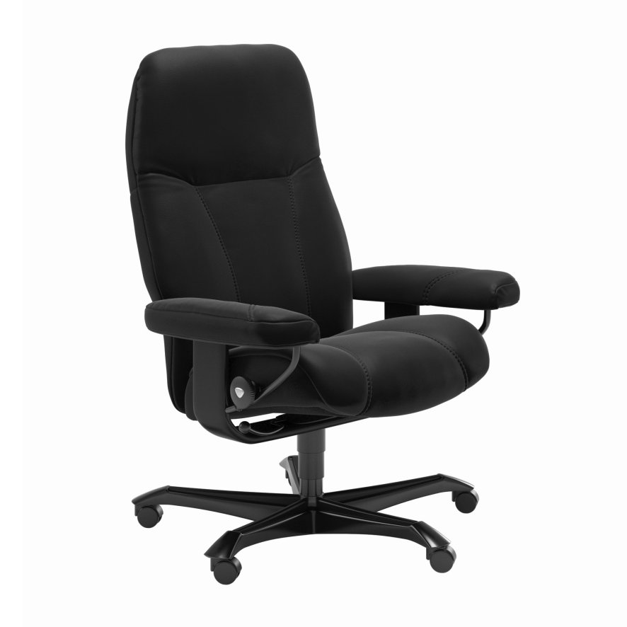 Stressless Stressless Consul (M) Quickship - Office Chair (Batick Black/Black)