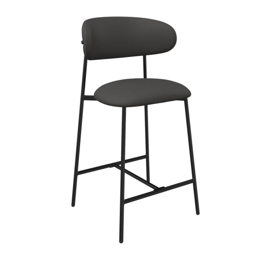 Torelli Furniture Ltd Milan - Counter Stool (Dark Grey Faux Leather)