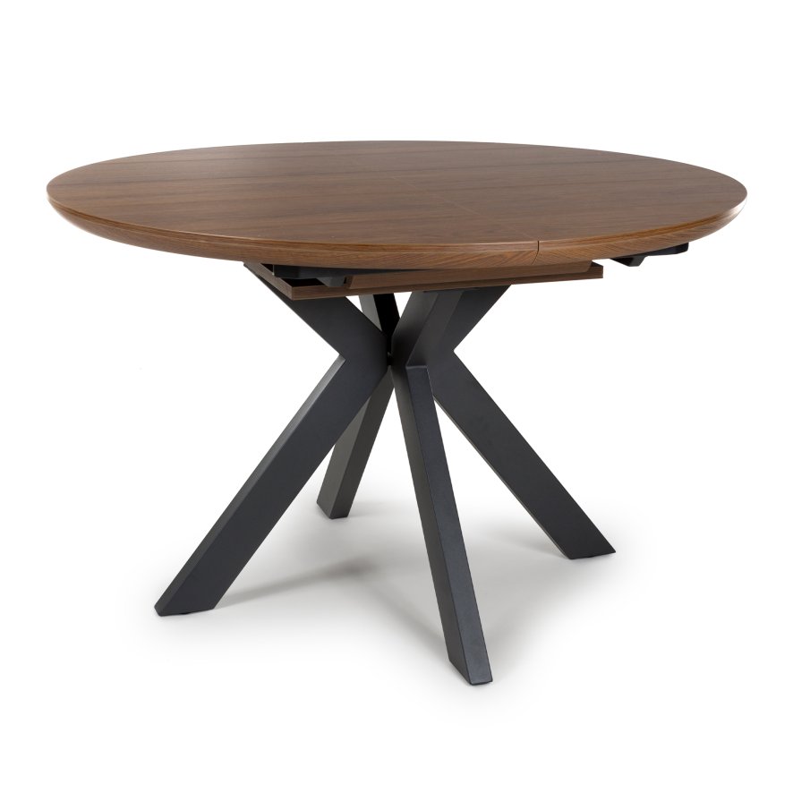 Furniture Link New Orleans - Smoked Oak Extending Round Table (120cm-160cm)