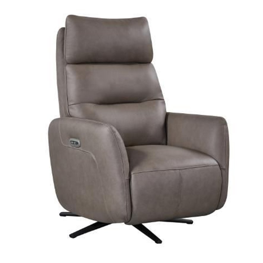 Furniture Link Nashville - Power Swivel Recliner Chair (Dark Taupe Leather)
