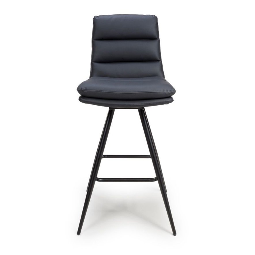 Furniture Link Nobo - Swivel Bar Chair (Black Faux Leather)