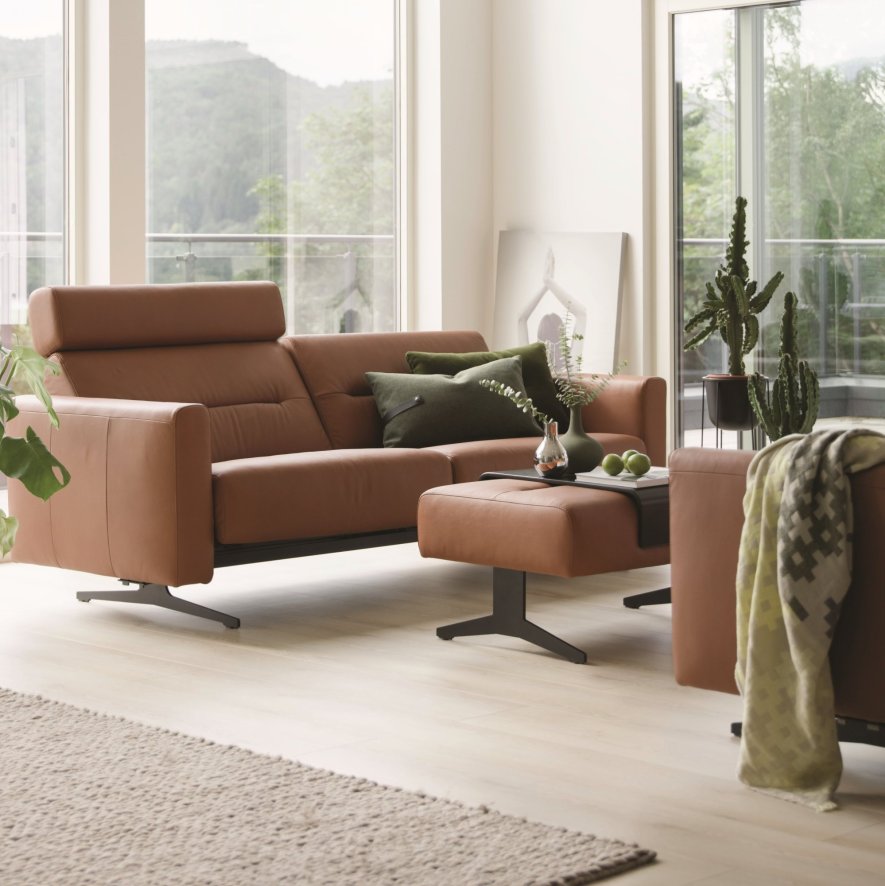 Stressless Stella Quickship - 2.5 Seat Sofa (Paloma Copper/Matt Black)