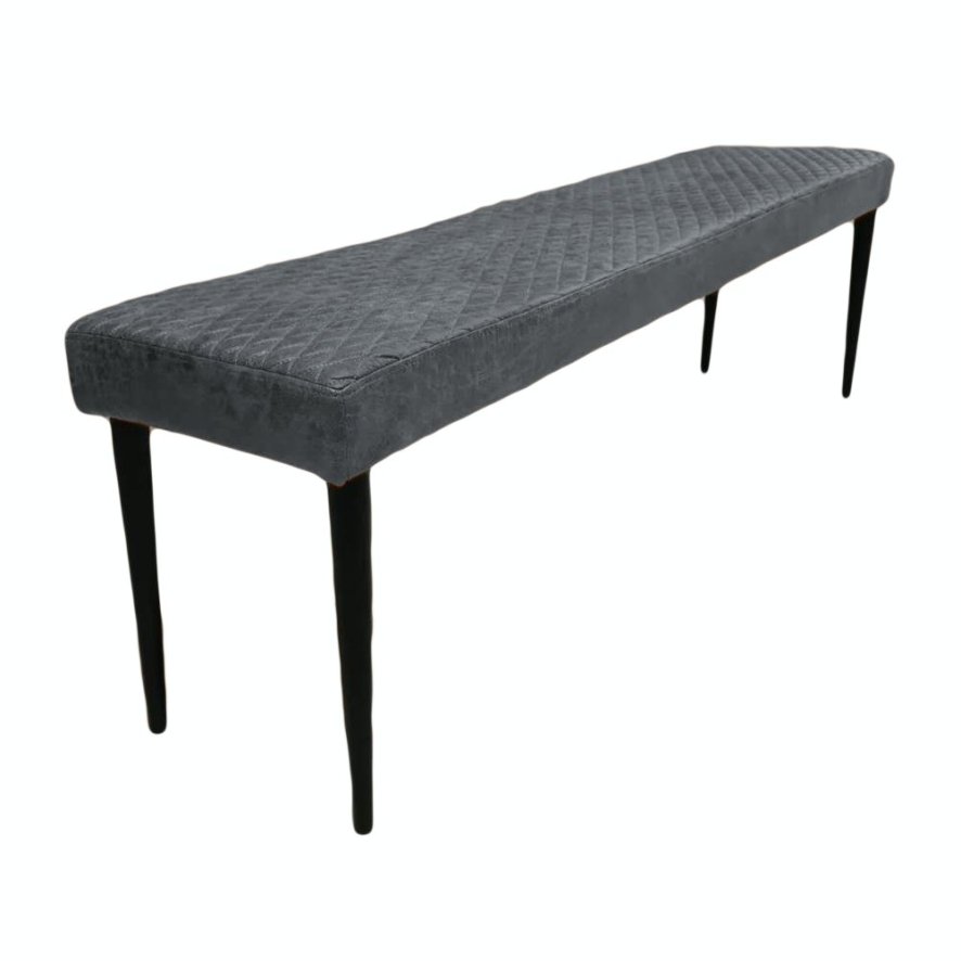 Charlie Bench Grey Fabric